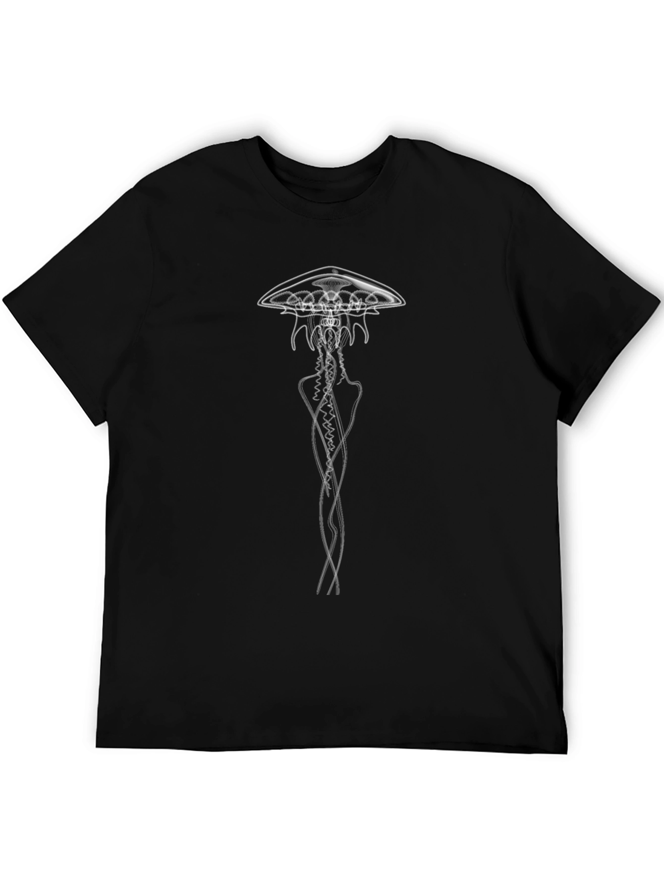 Unique Jellyfish Graphic Black T-Shirt