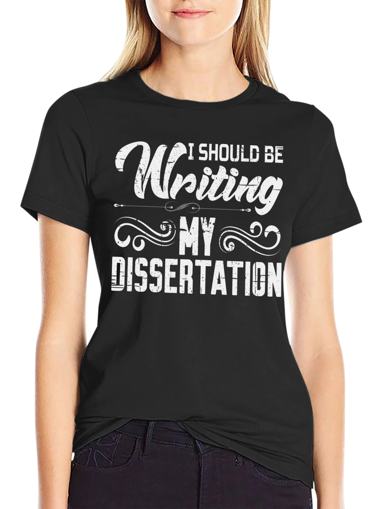 Writing Dissertation T-Shirt - Academic Humor Apparel