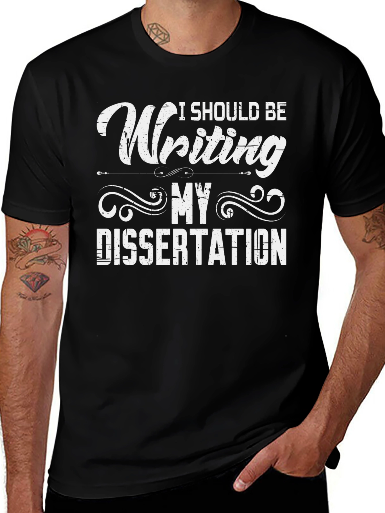 Writing Dissertation T-Shirt - Academic Humor Apparel