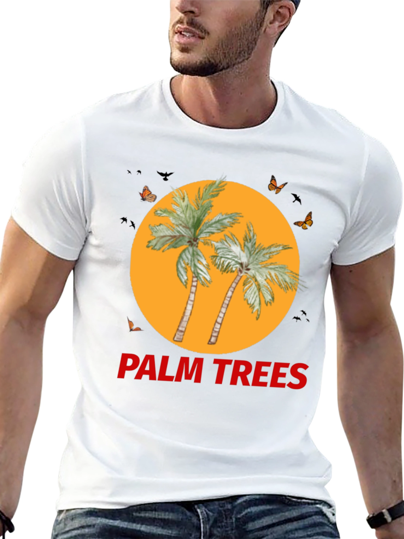 Palm Trees Graphic Tee - Black