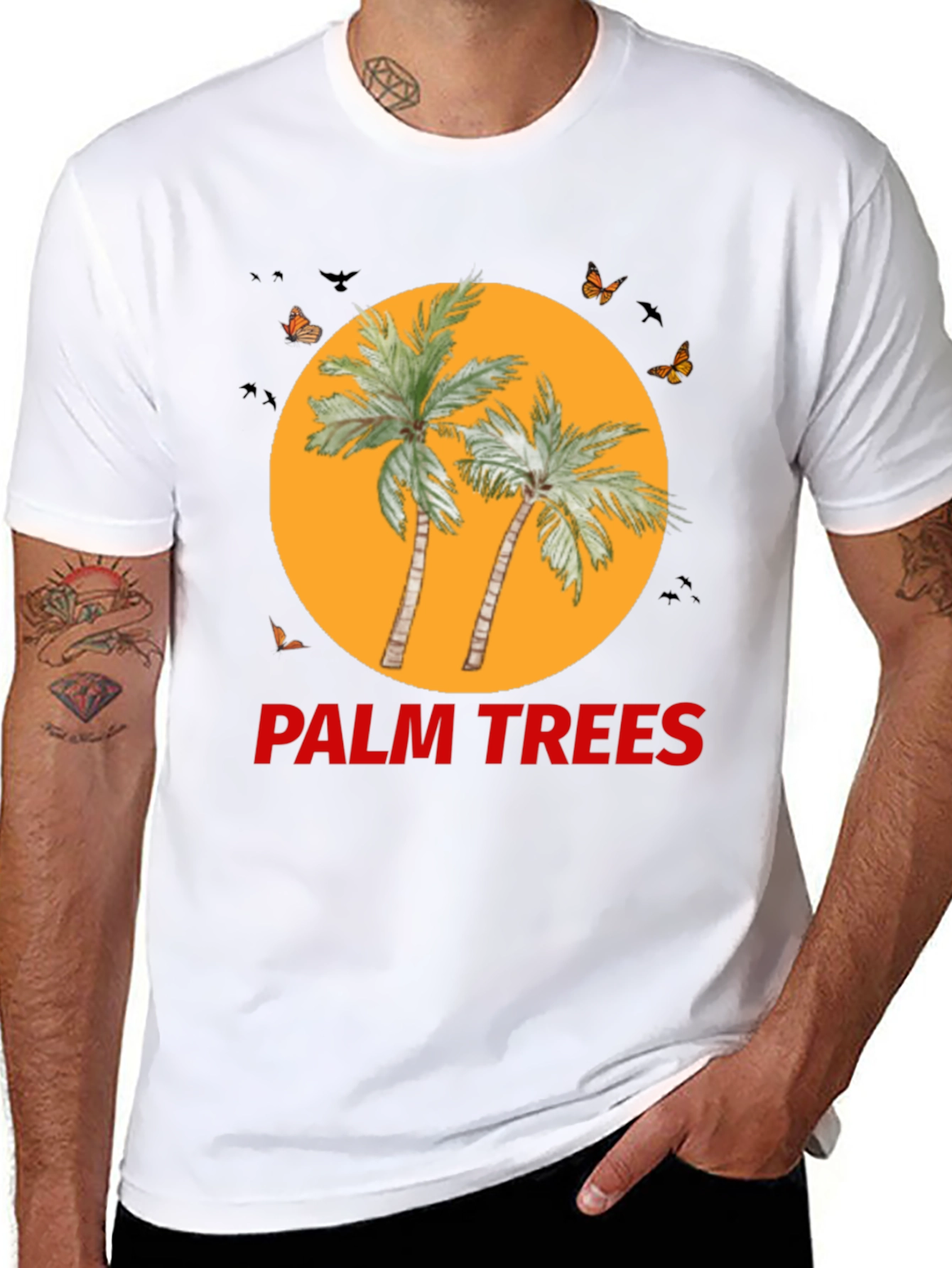 Palm Trees Graphic Tee - Black