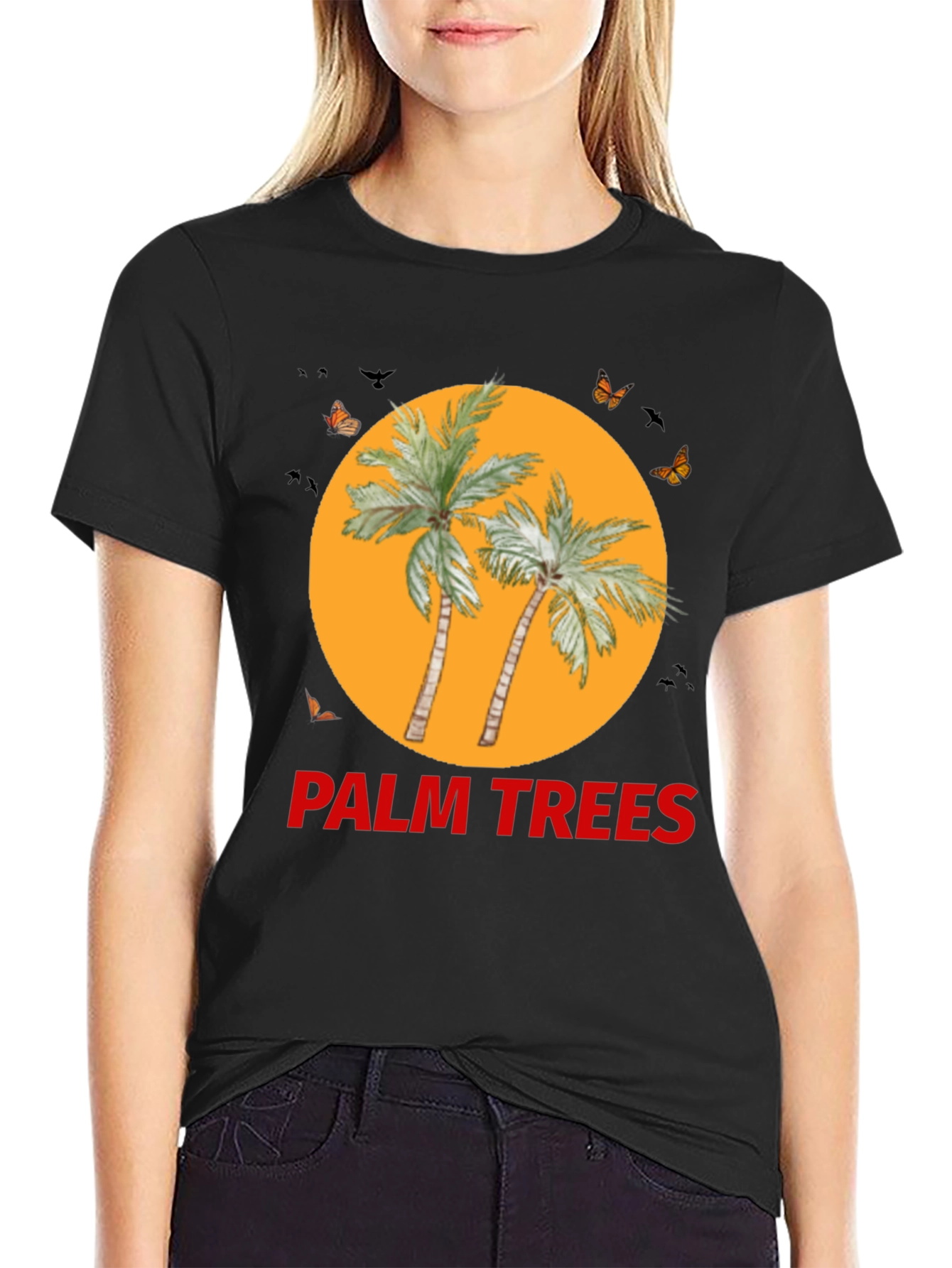 Palm Trees Graphic Tee - Black