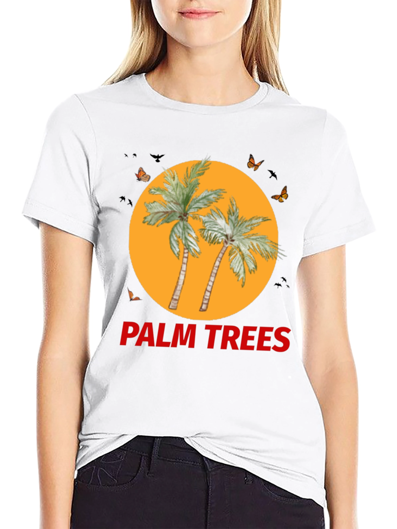 Palm Trees Graphic Tee - Black