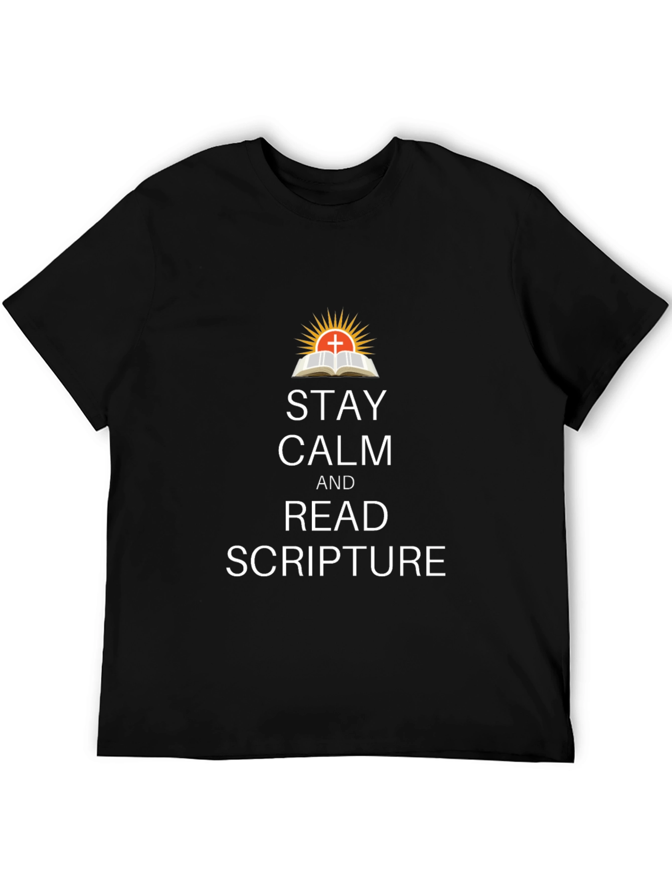 Stay Calm Read Scripture Black T-Shirt