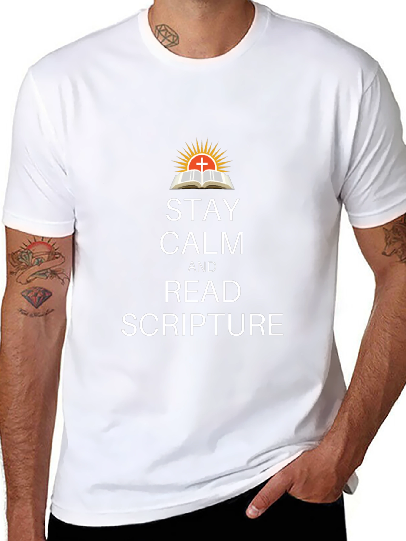 Stay Calm Read Scripture Black T-Shirt