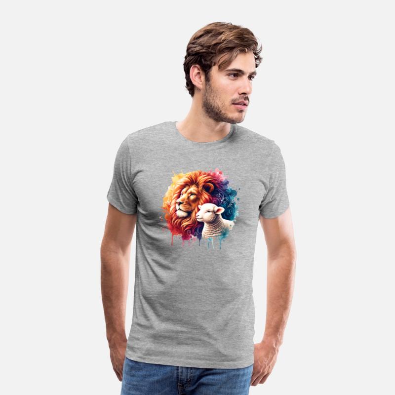 Lion and Lamb Christian Watercolor Design