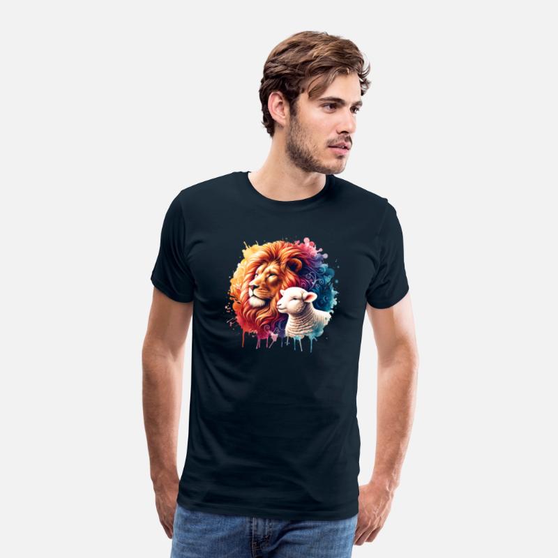 Lion and Lamb Christian Watercolor Design