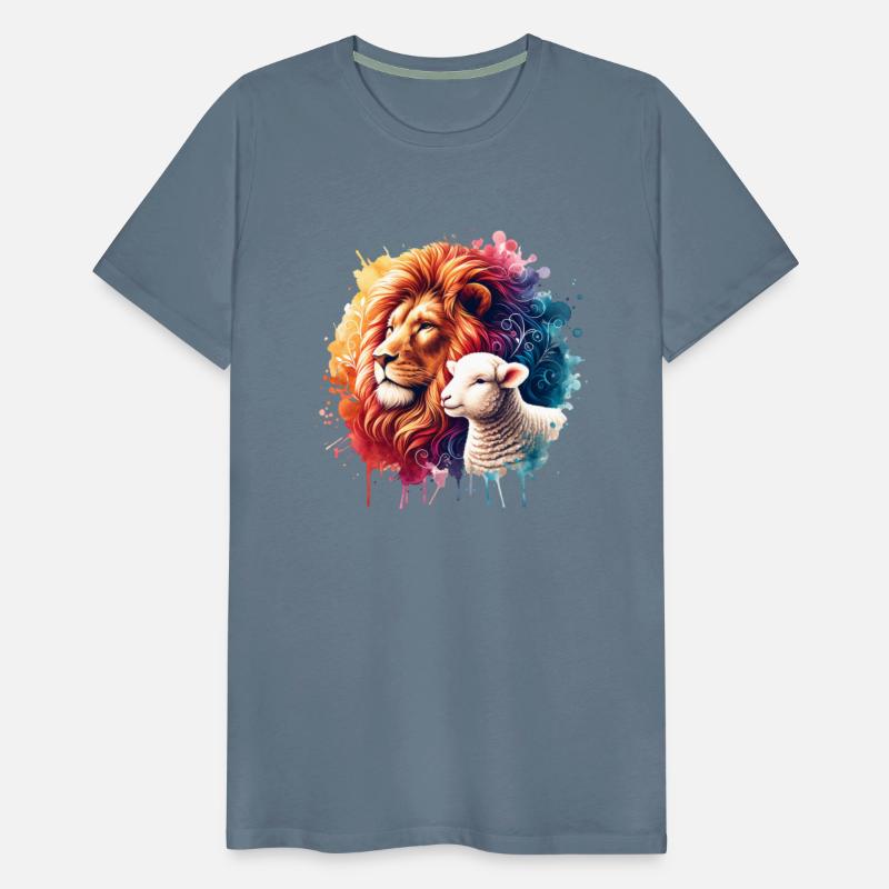 Lion and Lamb Christian Watercolor Design