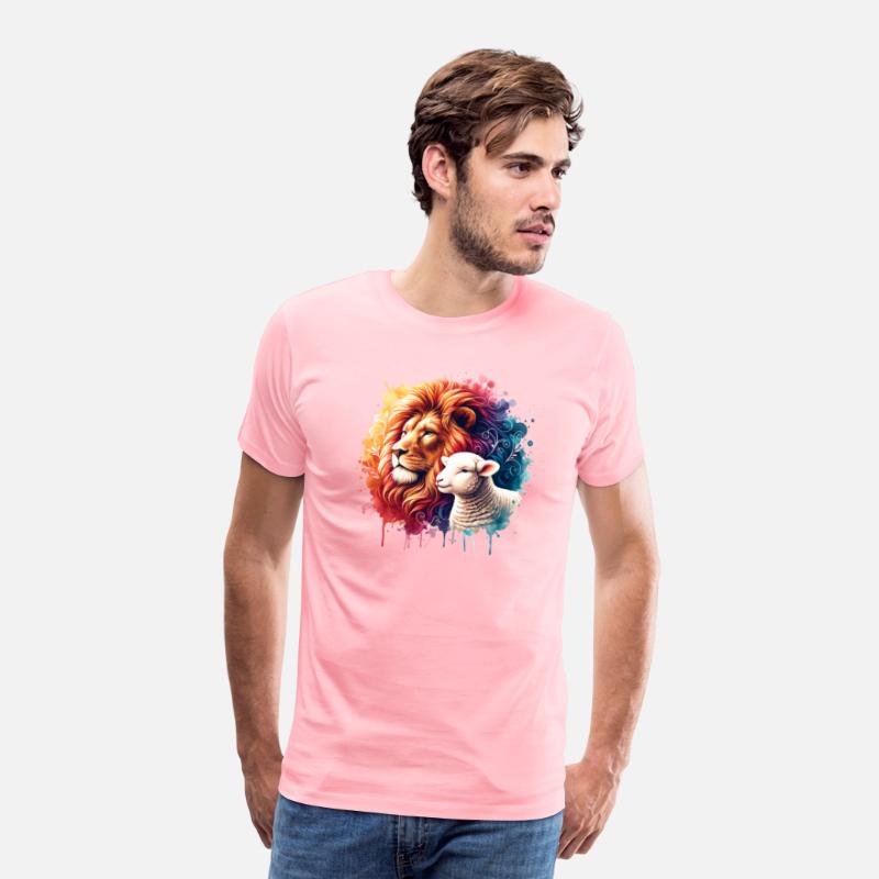 Lion and Lamb Christian Watercolor Design