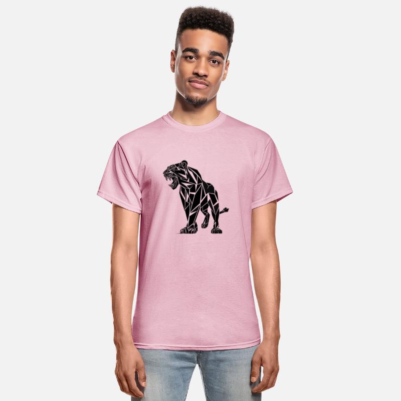 Lion Geometric Black and White Illustration of a T