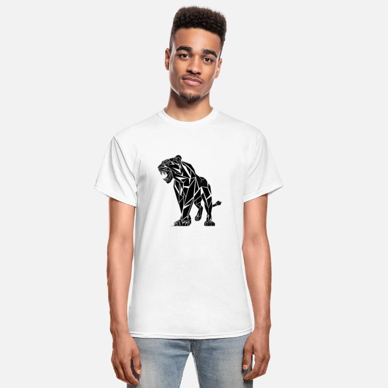 Lion Geometric Black and White Illustration of a T