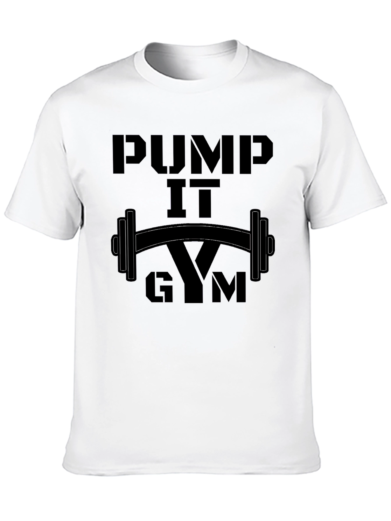 Pump It Gym Black T-Shirt Fitness Workout Tee