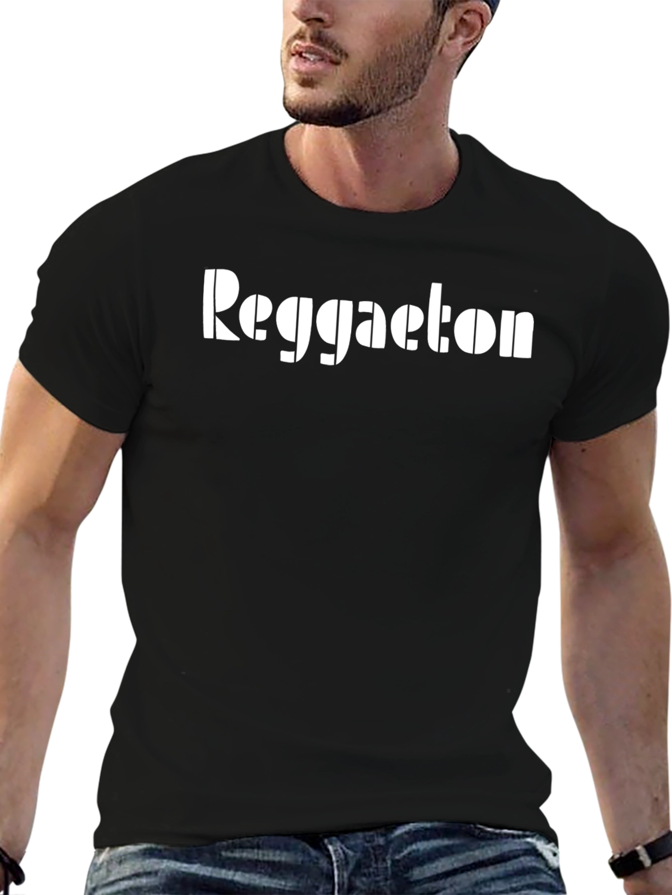 Reggaeton Graphic T-Shirt - Black Crew Neck Tee