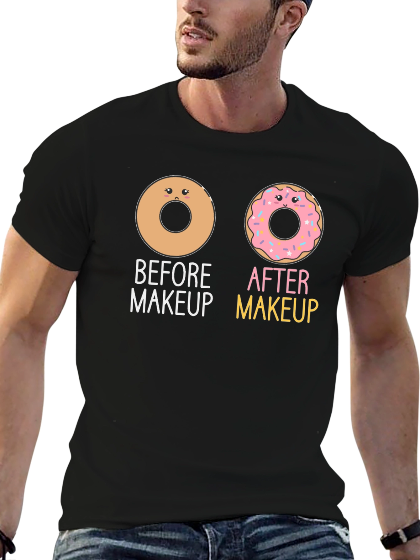 Donut Before and After Makeup Graphic Tee