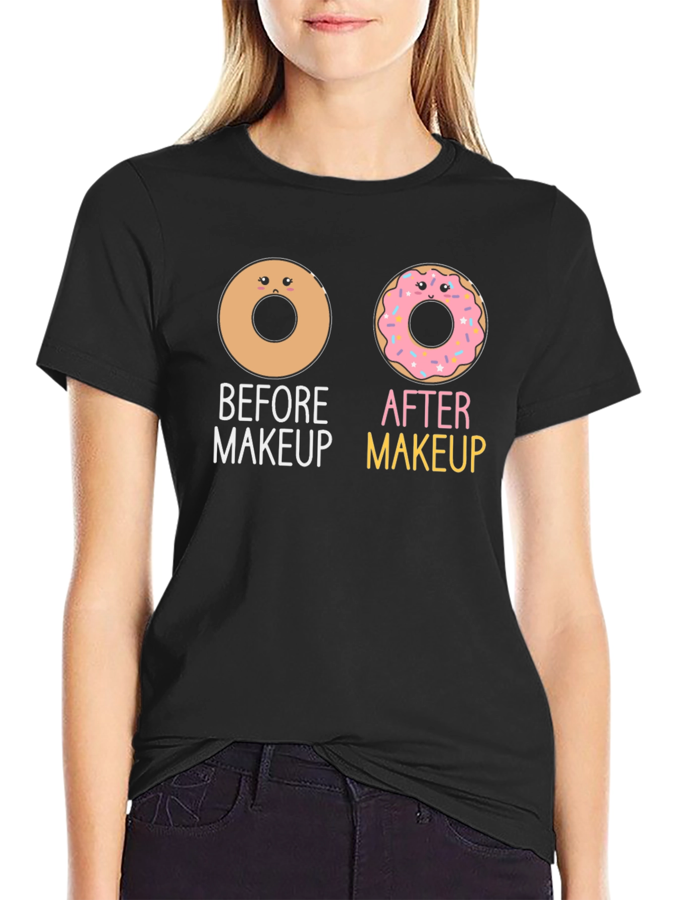 Donut Before and After Makeup Graphic Tee