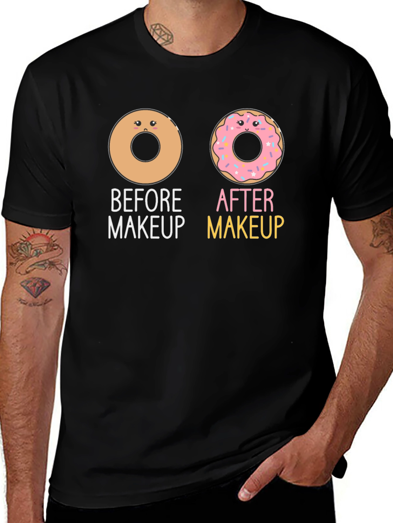 Donut Before and After Makeup Graphic Tee