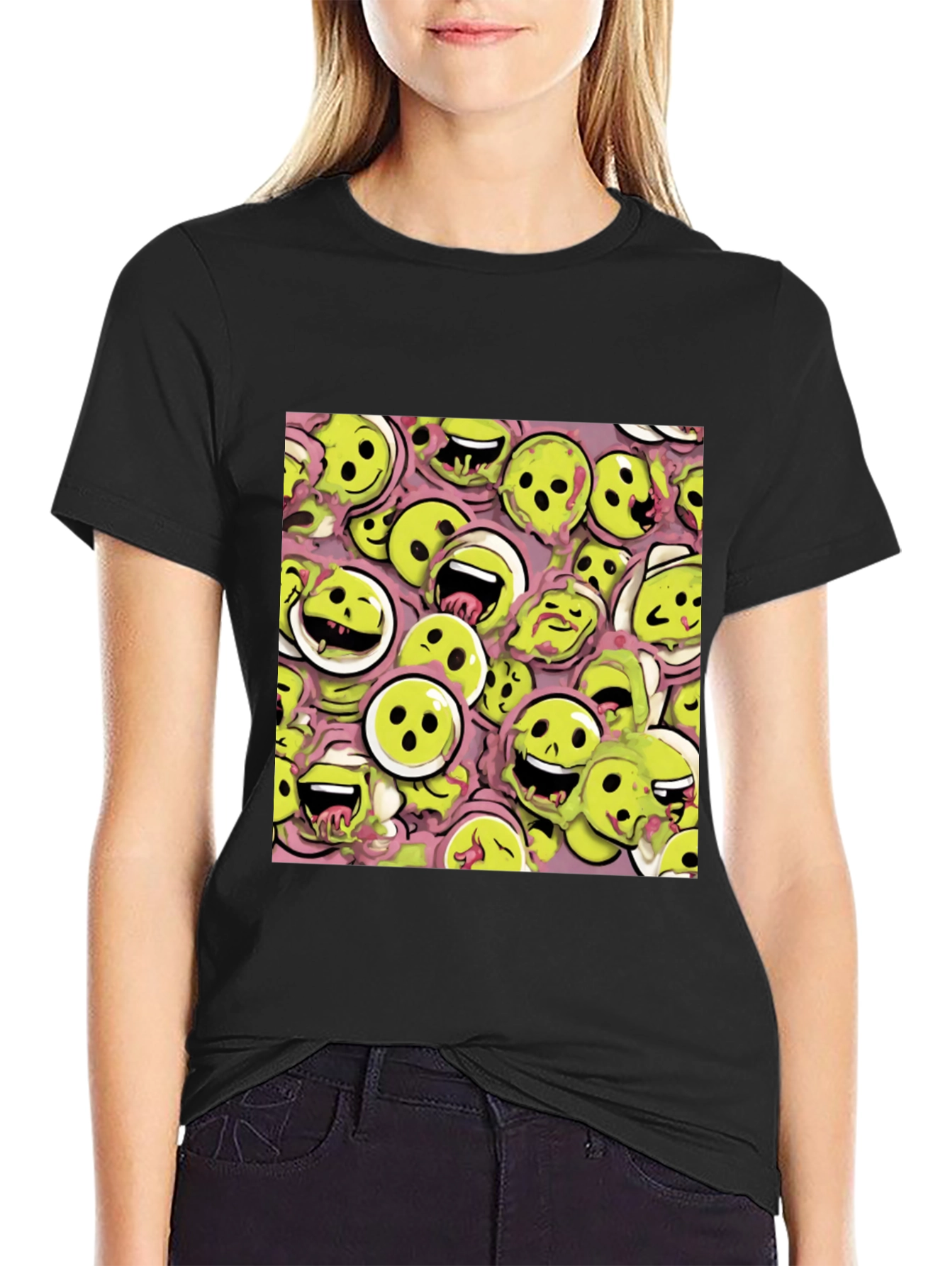 Funky Smiley Face T-Shirt - Unique Graphic Tee