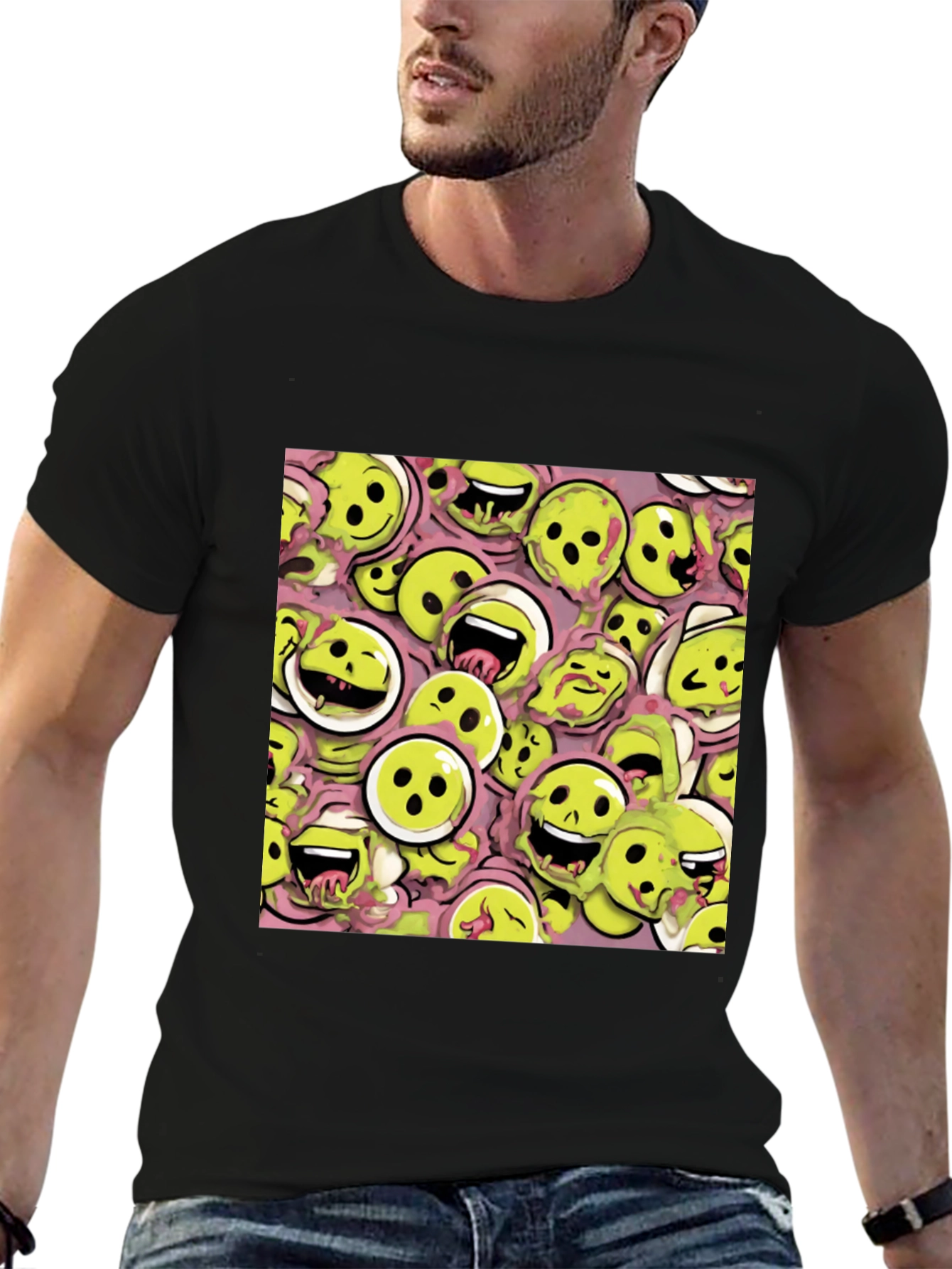 Funky Smiley Face T-Shirt - Unique Graphic Tee
