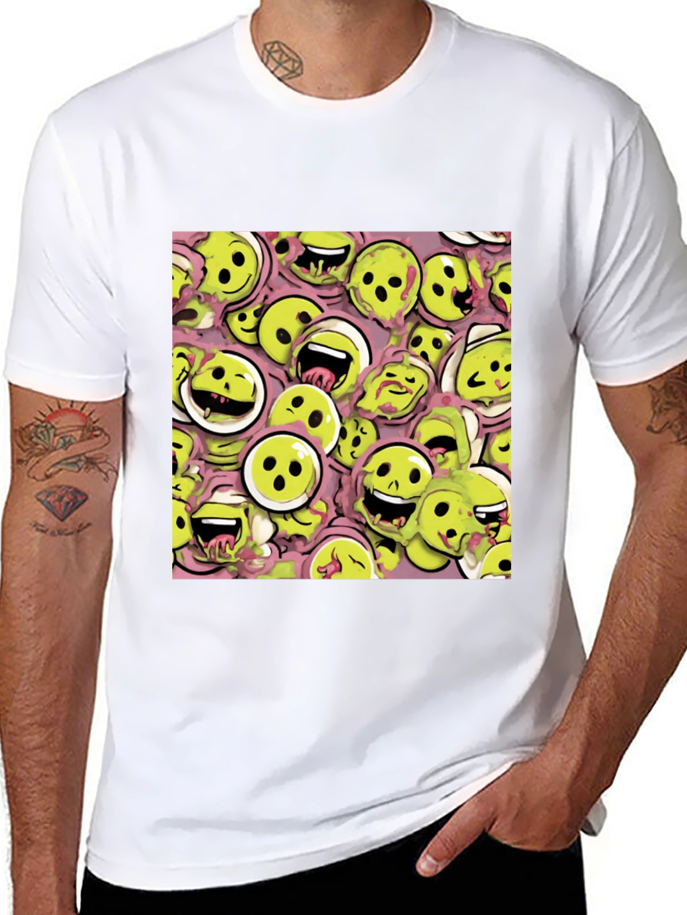 Funky Smiley Face T-Shirt - Unique Graphic Tee