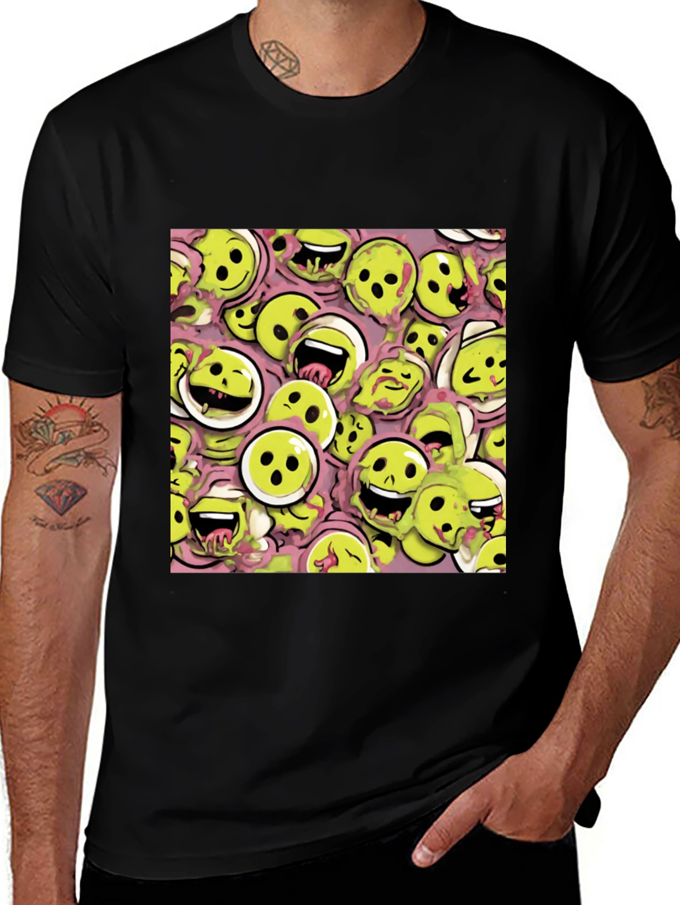 Funky Smiley Face T-Shirt - Unique Graphic Tee