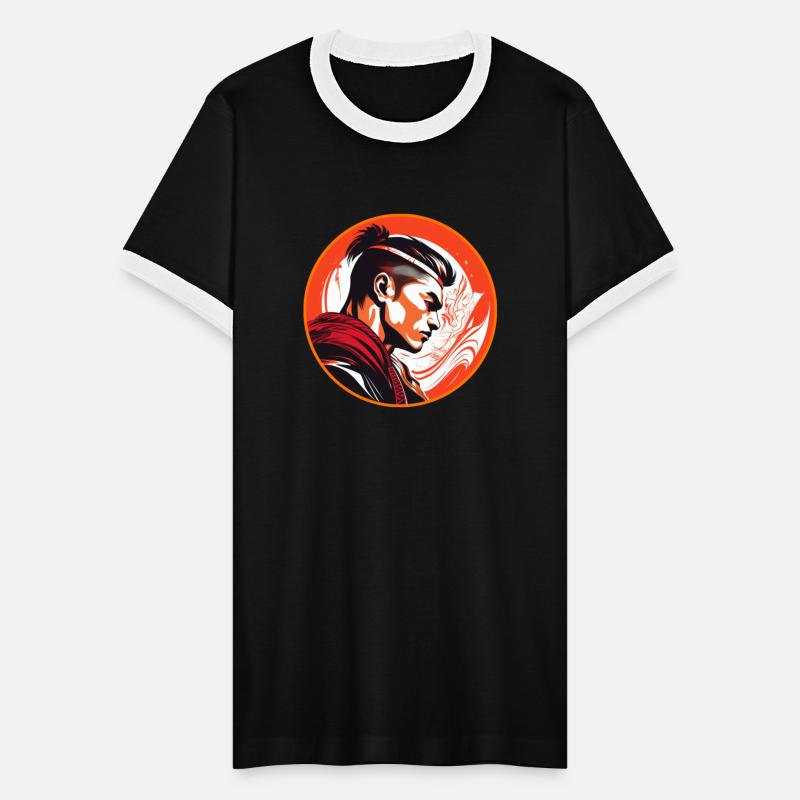 Logo Asian men big circles tall, short haircut 4