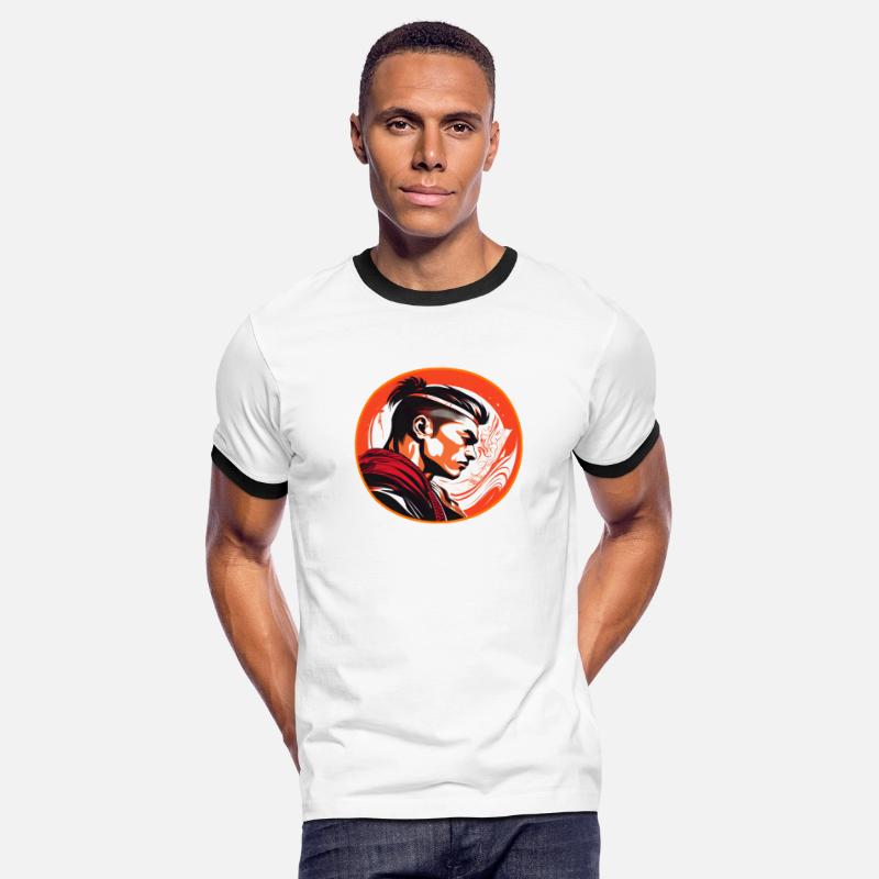 Logo Asian men big circles tall, short haircut 4