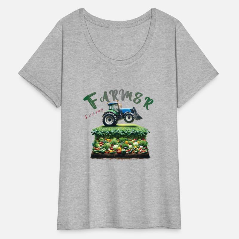 Loving farmer drives tractor with passion