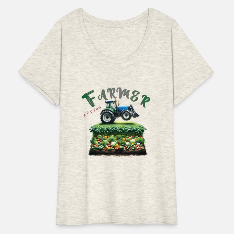 Loving farmer drives tractor with passion