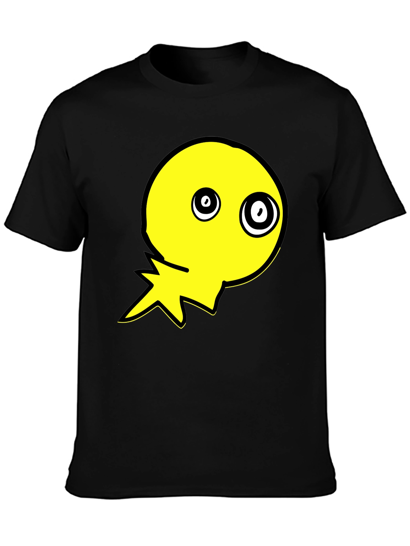 Crazy Eye Yellow Graphic Black T-Shirt