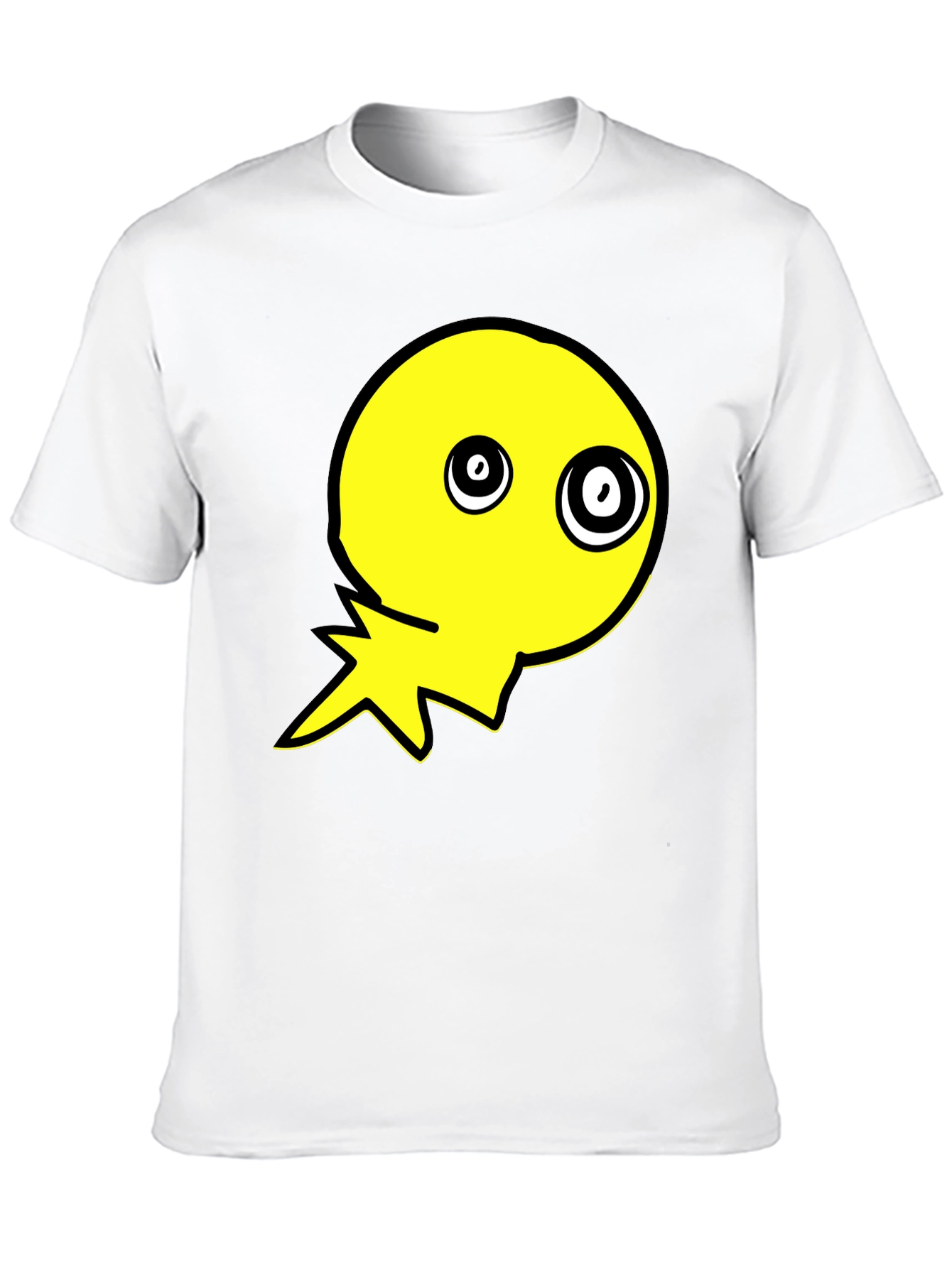 Crazy Eye Yellow Graphic Black T-Shirt