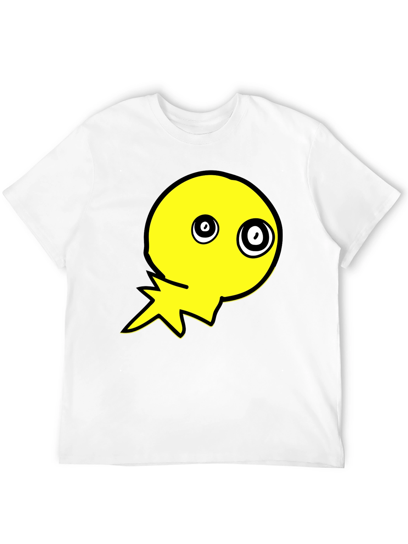 Crazy Eye Yellow Graphic Black T-Shirt