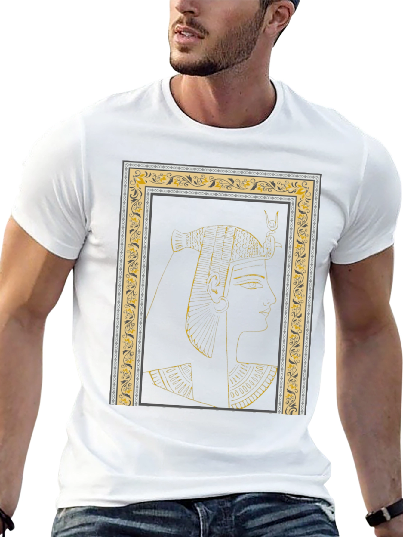 Egyptian Queen Graphic Tee - Black Cotton T-Shirt
