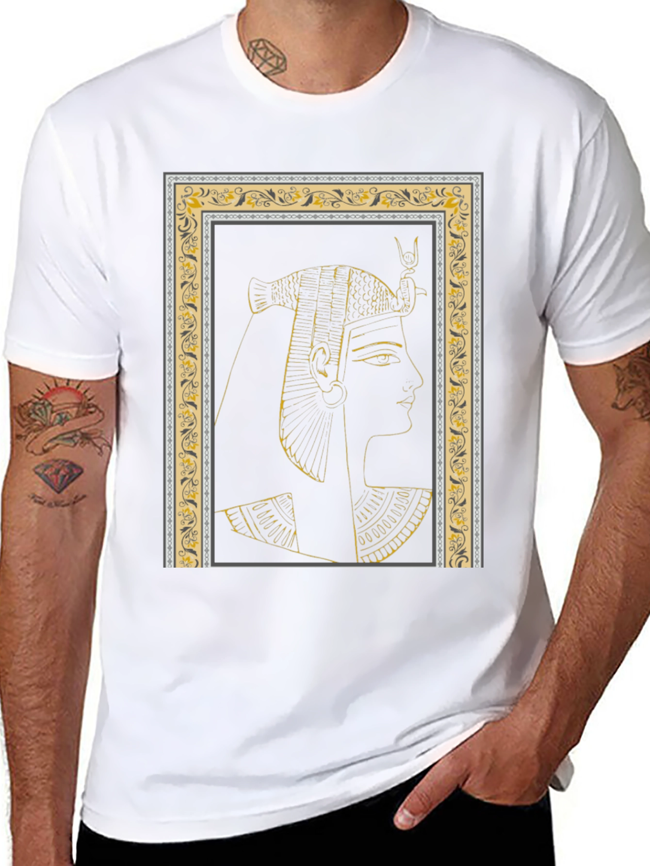 Egyptian Queen Graphic Tee - Black Cotton T-Shirt