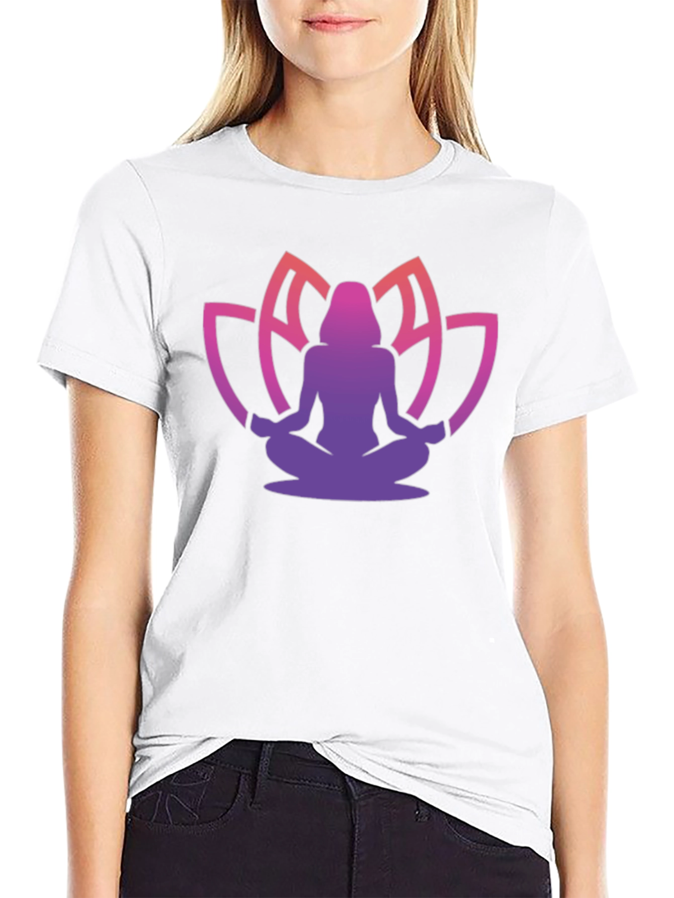 Meditative Lotus T-Shirt - Black