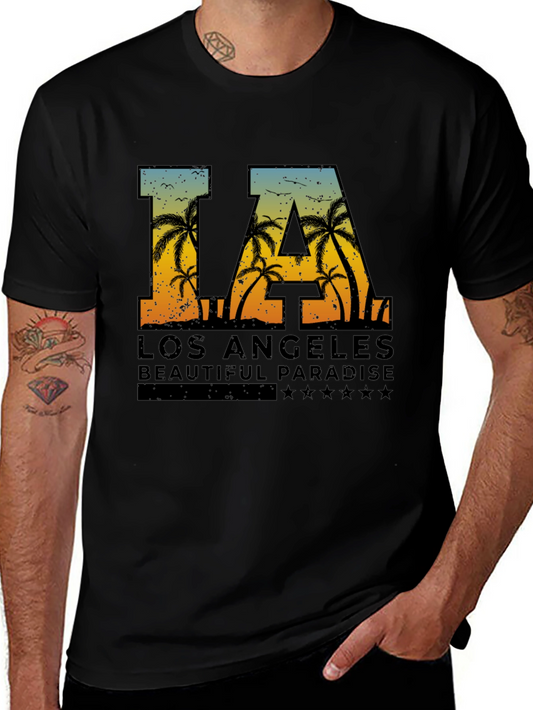 LA Palm Tree Graphic Tee - Los Angeles T-Shirt
