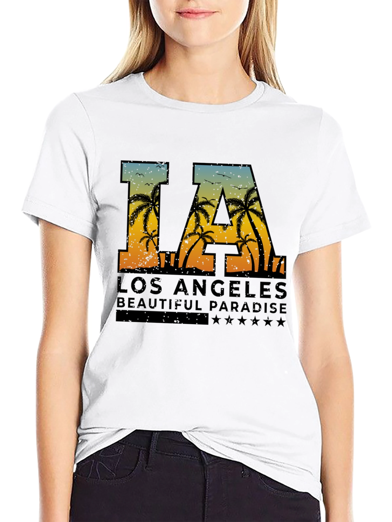 LA Palm Tree Graphic Tee - Los Angeles T-Shirt