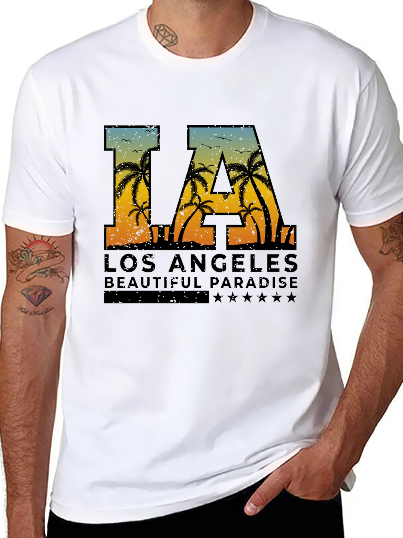 LA Palm Tree Graphic Tee - Los Angeles T-Shirt