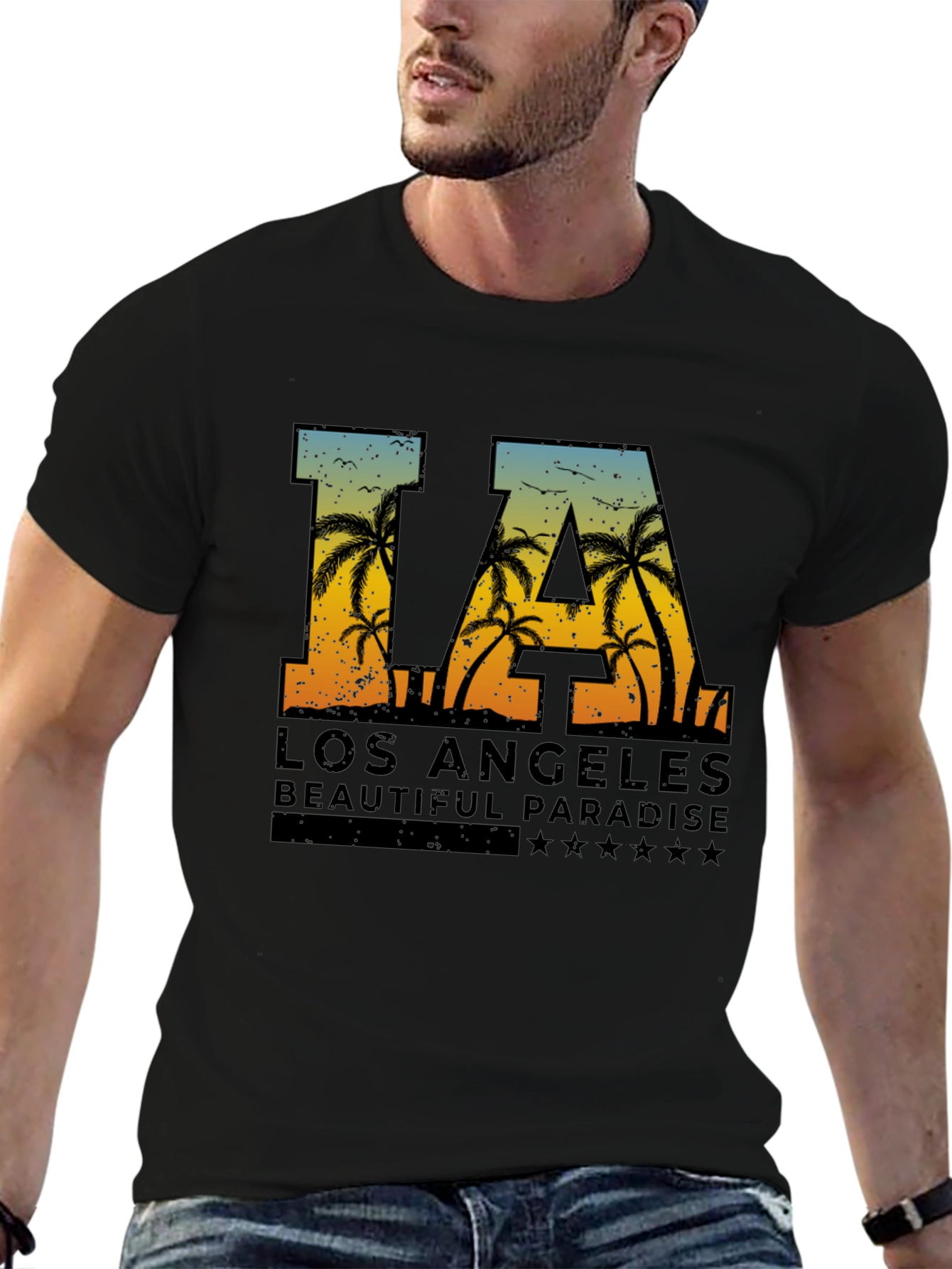 LA Palm Tree Graphic Tee - Los Angeles T-Shirt