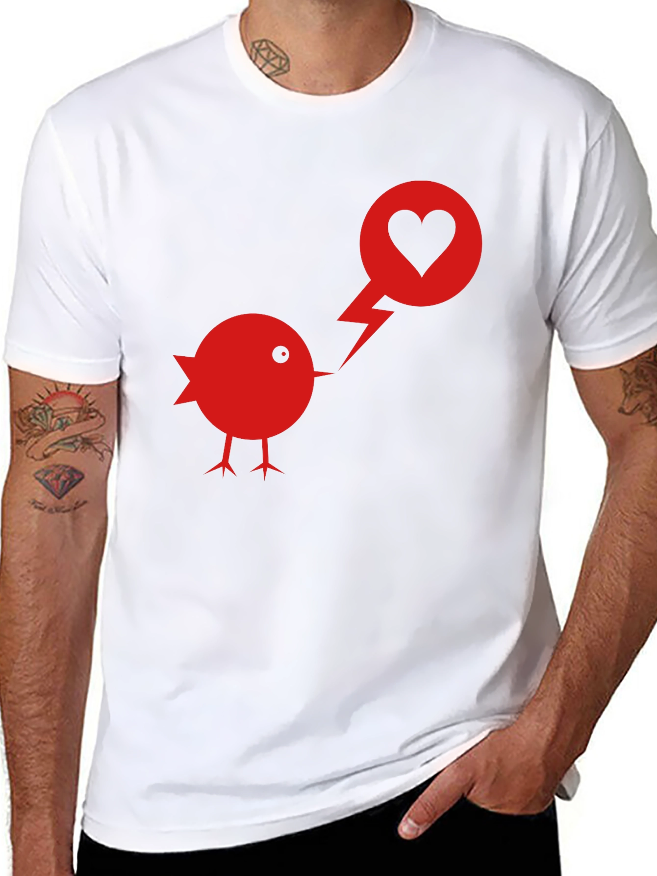 Bird with Heart T-Shirt - Express Your Love