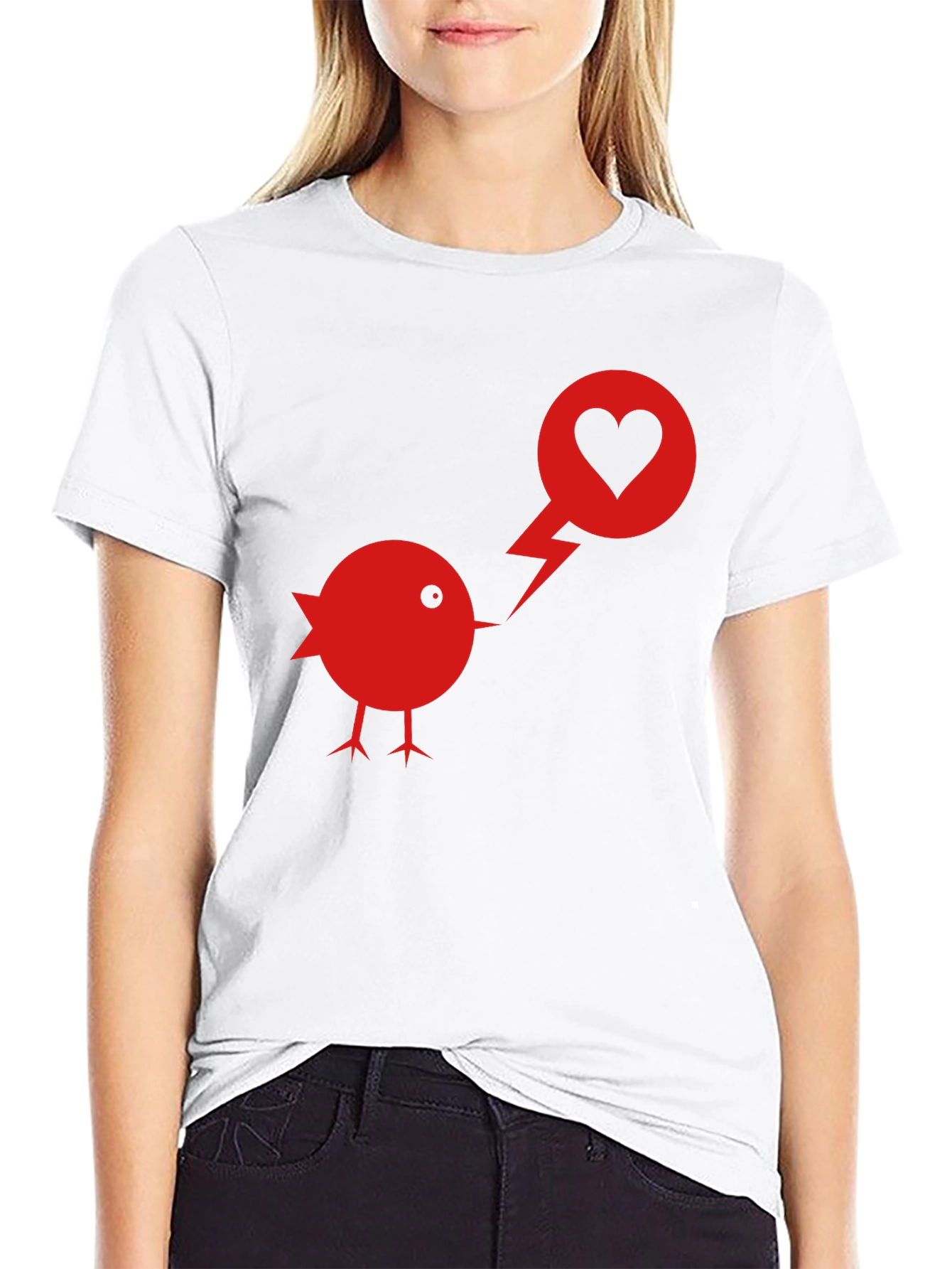 Bird with Heart T-Shirt - Express Your Love