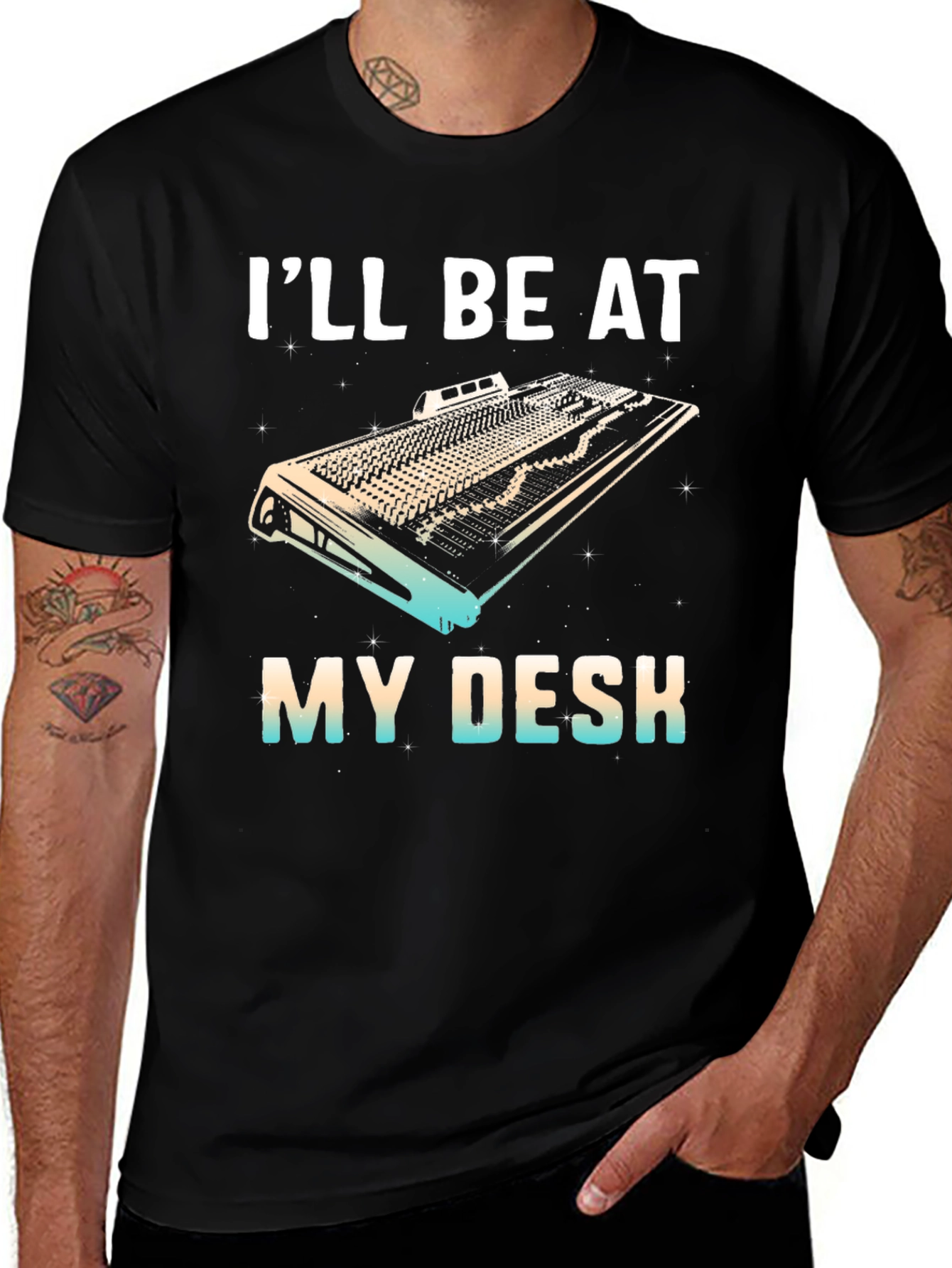 Ill Be At My Desk Black T-Shirt