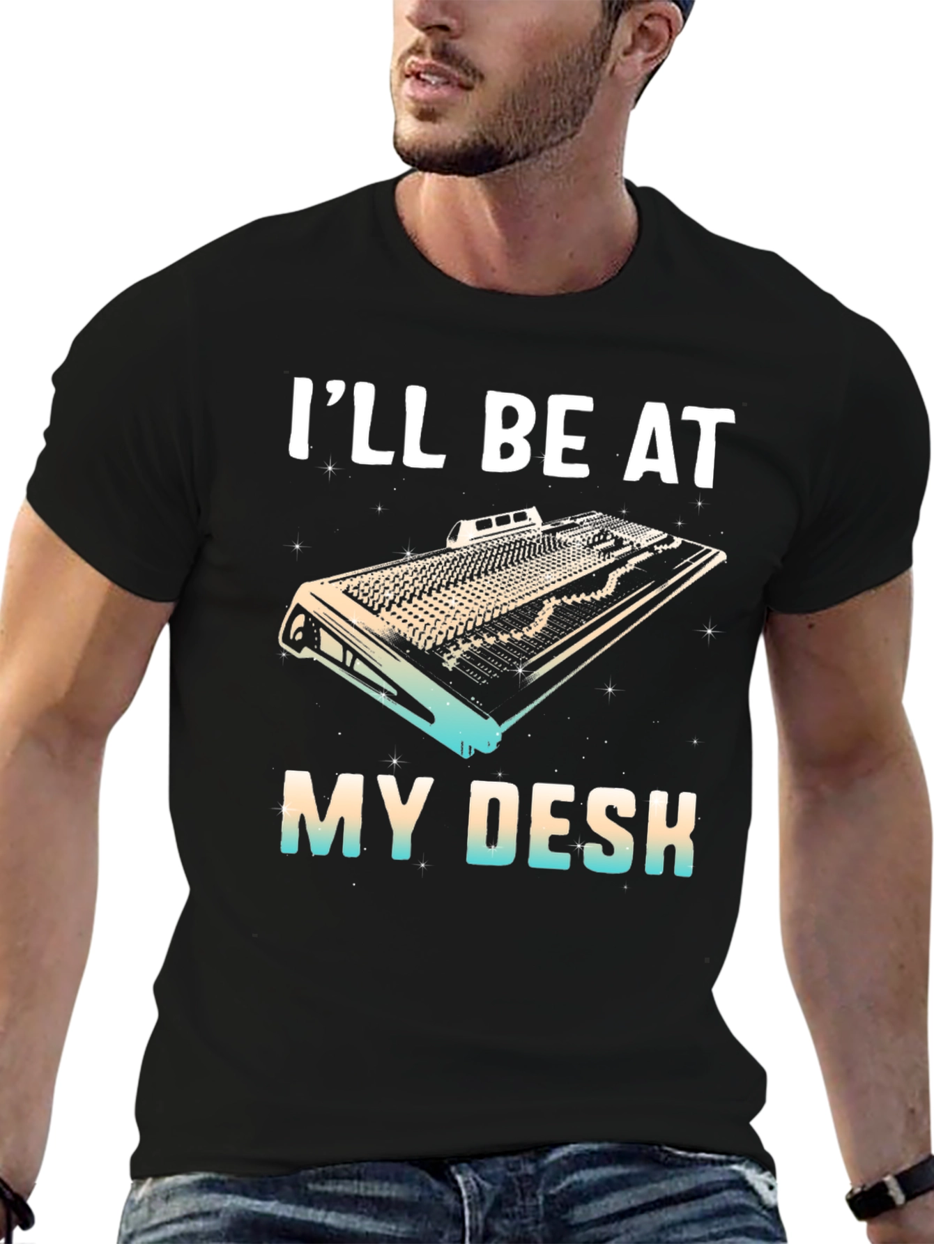 Ill Be At My Desk Black T-Shirt