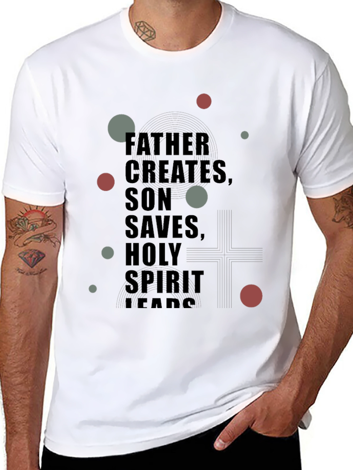 Father Son and Holy Spirit Graphic Black T-Shirt