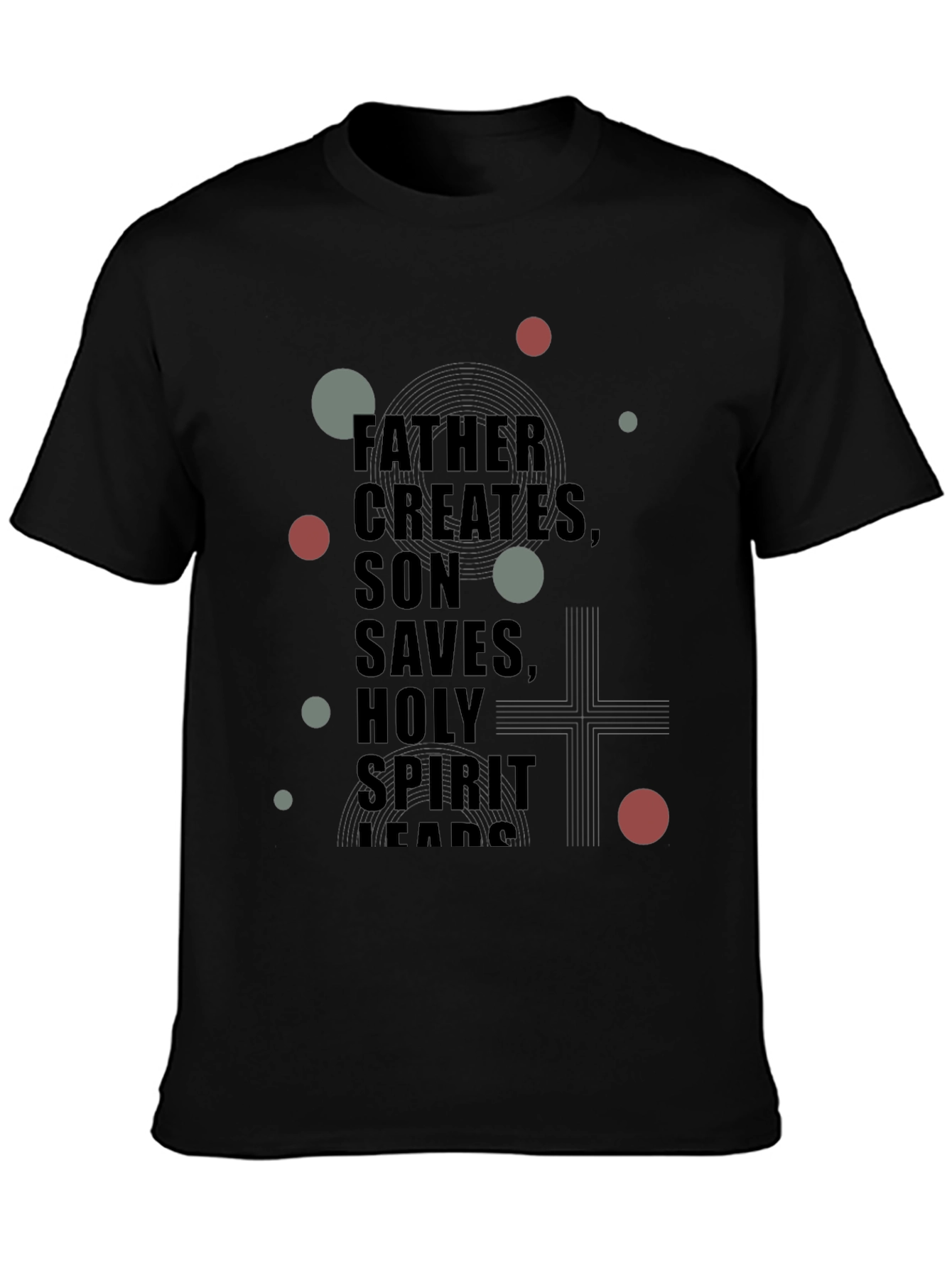 Father Son and Holy Spirit Graphic Black T-Shirt