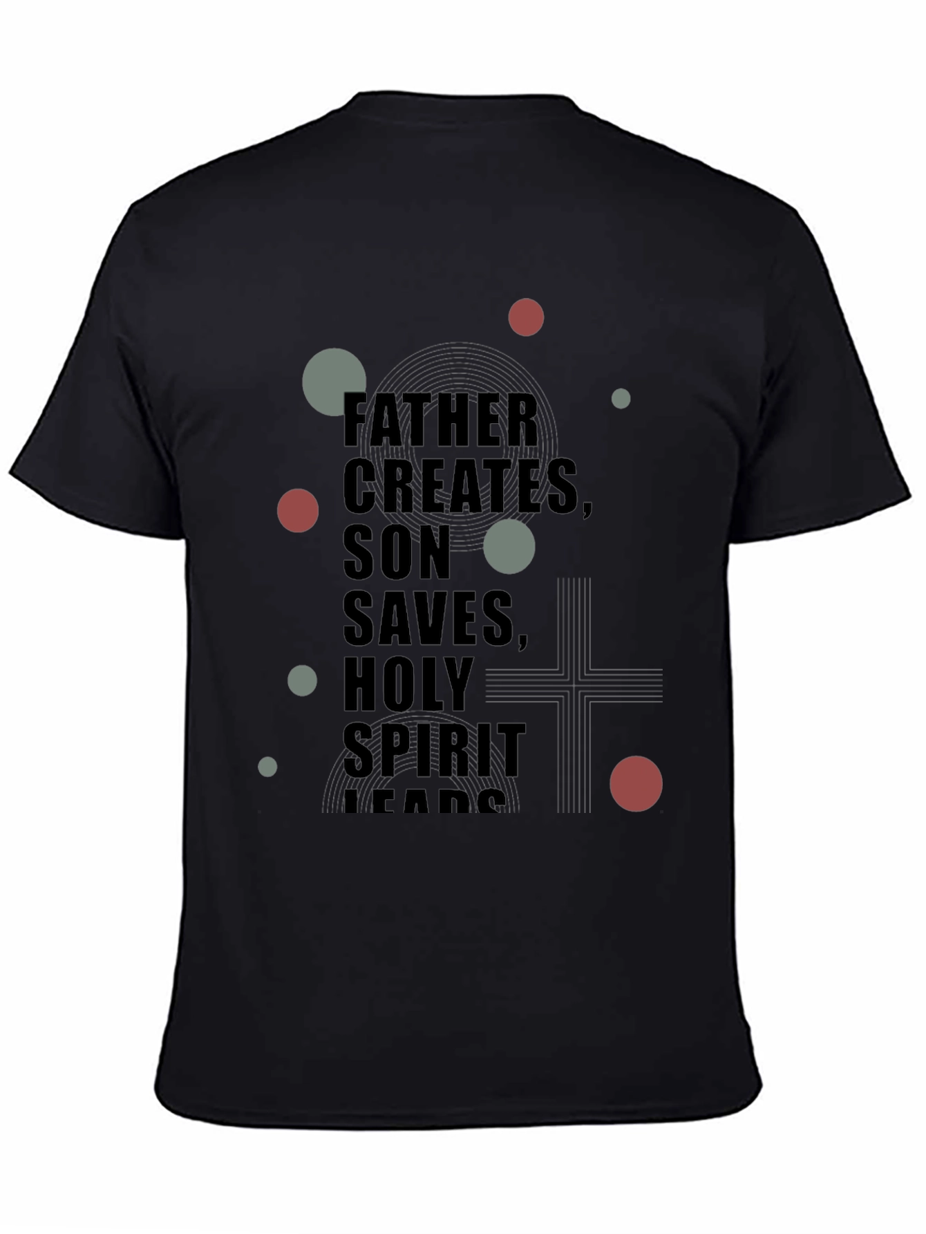 Father Son and Holy Spirit Graphic Black T-Shirt