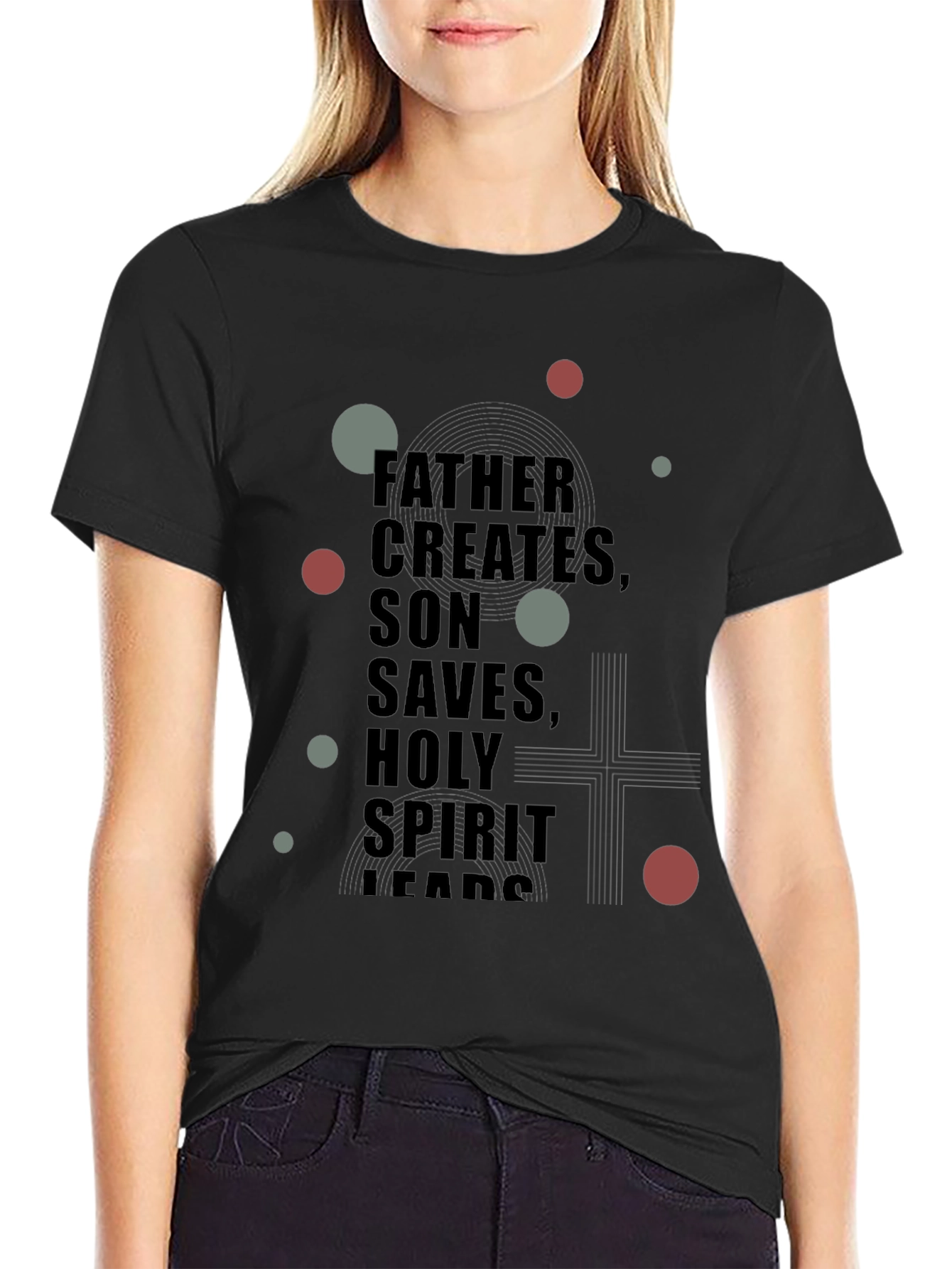 Father Son and Holy Spirit Graphic Black T-Shirt