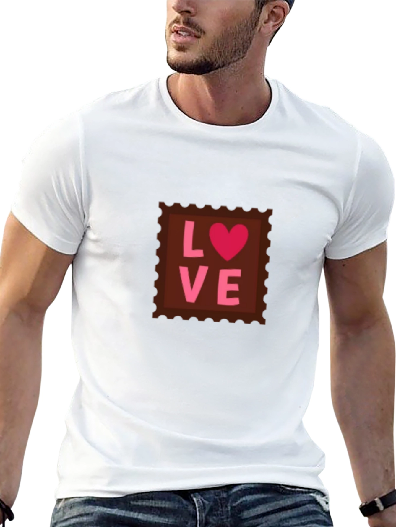 Love Stamp T-Shirt - Black Valentines Day Tee