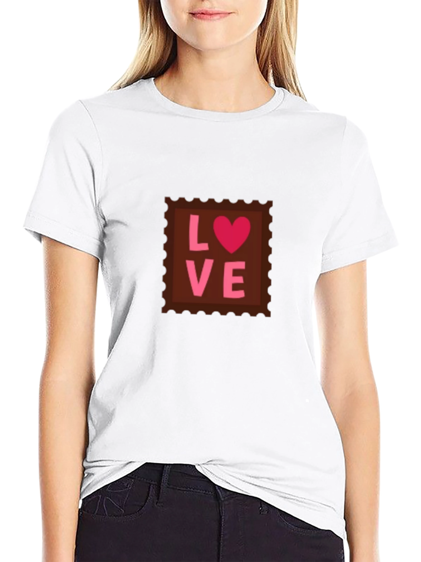 Love Stamp T-Shirt - Black Valentines Day Tee