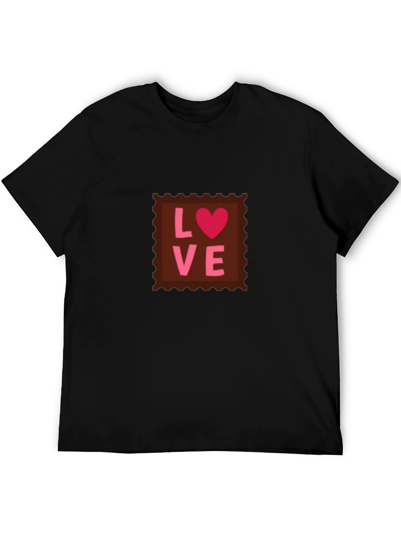 Love Stamp T-Shirt - Black Valentines Day Tee