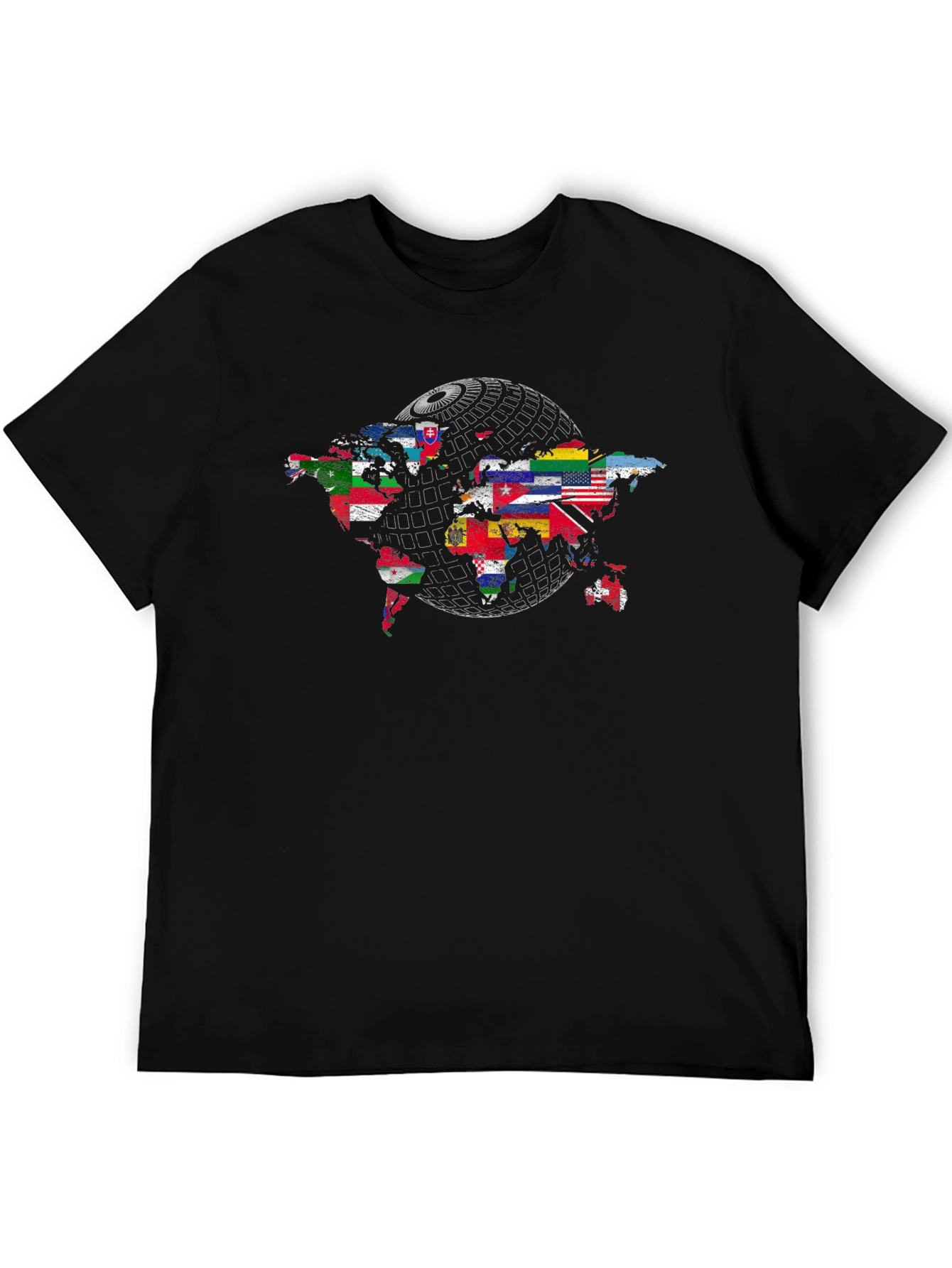 World Flags Map Graphic T-Shirt